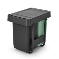 Кош за смет за разделно събиране Brabantia Sort&Go 2x15L, Dark Grey & Jade Green