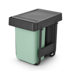 Brabantia Sort&Go κάδος χωριστής συλλογής 1008862, 2x15 l, Εσωτερική τοποθέτηση με τηλεσκοπικό πλαίσιο, Γκρι/πράσινο