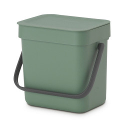 Кош за разделно събиране на боклук Brabantia Sort&Go 1003229, 3 л, Дръжка, Възможност за стенен монтаж, Тъмнозелен