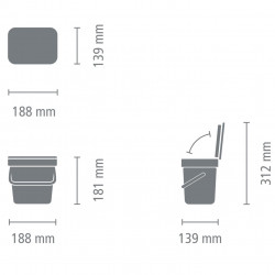 Кош за смет за разделно събиране Brabantia Sort&Go 3L, Grey