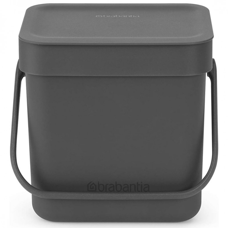 Cos de gunoi colectare selectiva Brabantia Sort&Go 1003230, 3 L, Maner, Gri închis
