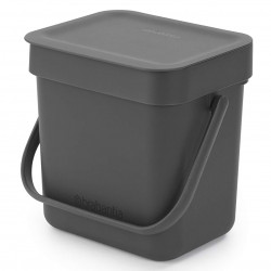 Cos de gunoi colectare selectiva Brabantia Sort&Go 1003230, 3 L, Maner, Gri închis