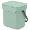 Brabantia Sort&Go 1005520 Recycling Bin, 3 L, Handle, Wall-mountable, Light Green