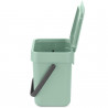 Brabantia Sort&Go 1005520 Recycling Bin, 3 L, Handle, Wall-mountable, Light Green