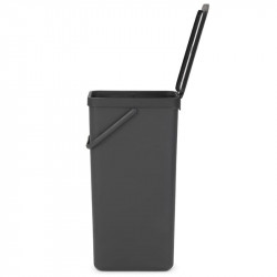 Кош за разделно събиране на боклук Brabantia Sort&Go 1004140, 40 л, Дръжка, Възможност за стенен монтаж, Тъмносив