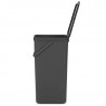 Brabantia Sort&Go 1004140 Recycling Bin, 40 L, Handle, Wall-mountable, Dark Gray