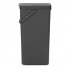 Brabantia Sort&Go 1004140 Recycling Bin, 40 L, Handle, Wall-mountable, Dark Gray