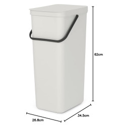 Кош за смет за разделно събиране Brabantia Sort&Go 40L, Light Grey
