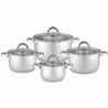 Rosberg R51210L8 Cookware Set, 8-piece, Double-walled, 1.8–5.8 liters, Induction-compatible, Stainless steel