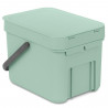 Cos de gunoi colectare selectiva Brabantia Sort&Go 1005515, 6 L, Maner, Montabil pe perete, Verde deschis