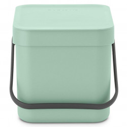Кош за разделно събиране на боклук Brabantia Sort&Go 1005515, 6 л, Дръжка, Възможност за стенен монтаж, Светлозелен