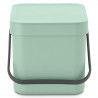 Кош за разделно събиране на боклук Brabantia Sort&Go 1005515, 6 л, Дръжка, Възможност за стенен монтаж, Светлозелен