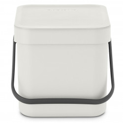 Brabantia Sort&Go 1005514 Recycling Bin, 6 L, Handle, Wall-mountable, Light Gray