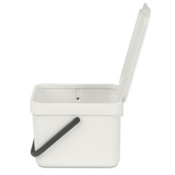 Кош за разделно събиране на боклук Brabantia Sort&Go 1005514, 6 л, Дръжка, Възможност за стенен монтаж, Светлосив