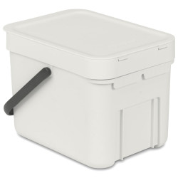 Brabantia Coș de colectare selectivă a deșeurilor Sort&Go 1005514, 6 l, Mâner, Montabil pe perete, Gri deschis