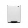 Cos de gunoi Brabantia Bo Pedal 1003182, 60 l, Inchidere usoara, Baza antiderapanta, Alb