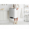 Brabantia Bo Pedal Trash Can 1003182, 60 L, Soft-Close, Non-Slip Base, White