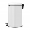 Cos de gunoi cu pedala Brabantia NewIcon 649034, 20 L, Inchidere lina, Baza antiderapanta, Alb