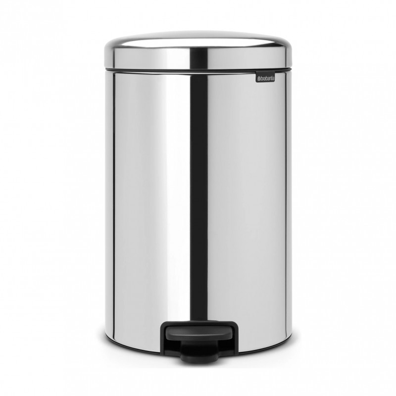 Cos de gunoi cu pedala Brabantia NewIcon 649040, 20 L, Inchidere lina, Baza antiderapanta, Inox