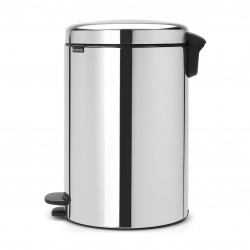 Кош за боклук с педал Brabantia NewIcon 649040, 20 л, Плавно затваряне, Противоплъзгаща основа, Инокс