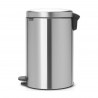 Cos de gunoi cu pedala Brabantia NewIcon 649041, 20 L, Inchidere lina, Baza antiderapanta, Inox/Mate