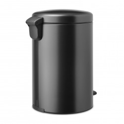 Кош за боклук с педал Brabantia NewIcon 1008846, 20 л, Плавно затваряне, Противоплъзгаща основа, Тъмносив