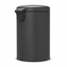 Brabantia NewIcon 649747 Pedal Bin, 20 L, Soft-Close, Non-Slip Base, Mineral Finish, Dark Gray