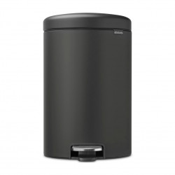 Brabantia NewIcon 649747 Pedal Bin, 20 L, Soft-Close, Non-Slip Base, Mineral Finish, Dark Gray