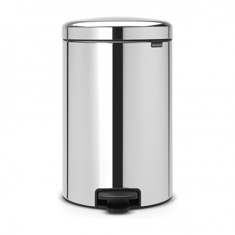 Cos de gunoi cu pedala Brabantia NewIcon 649048, 20 L, Inchidere lina, Baza antiderapanta, Cos interior metalic, Inox