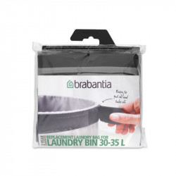 Sac pentru cos de rufe Brabantia 90300186, 30-35 L, Lavabil, Pentru cosurile Brabantia Selector 55 l, Bumbac, Gri