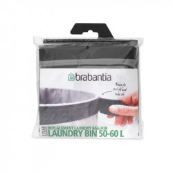 Brabantia Laundry Hamper Liner 90300187, 50–60 L, Washable, Cotton, Gray