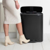 Coș Brabantia Bo Pedal 1003185, 60 L, închidere ușoară, bază antiderapantă, negru