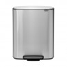 Brabantia Bo Pedal Trash Can 1003186, 60 L, Soft-Close, Non-Slip Base, Fingerprint-Resistant, Stainless Steel/Matte