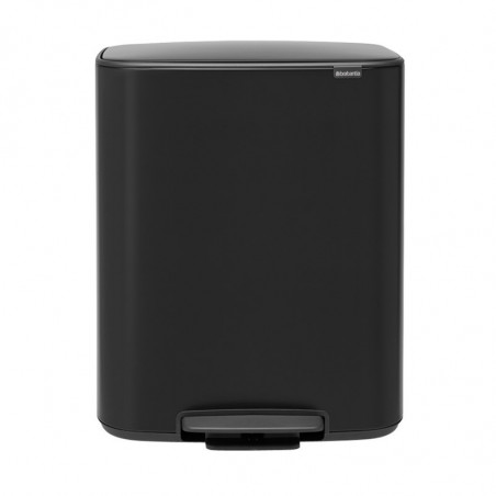 Κάδος Brabantia Bo Pedal 1003191, 2x30 l, Ομαλό κλείσιμο, Αντιολισθητική βάση, Μαύρο