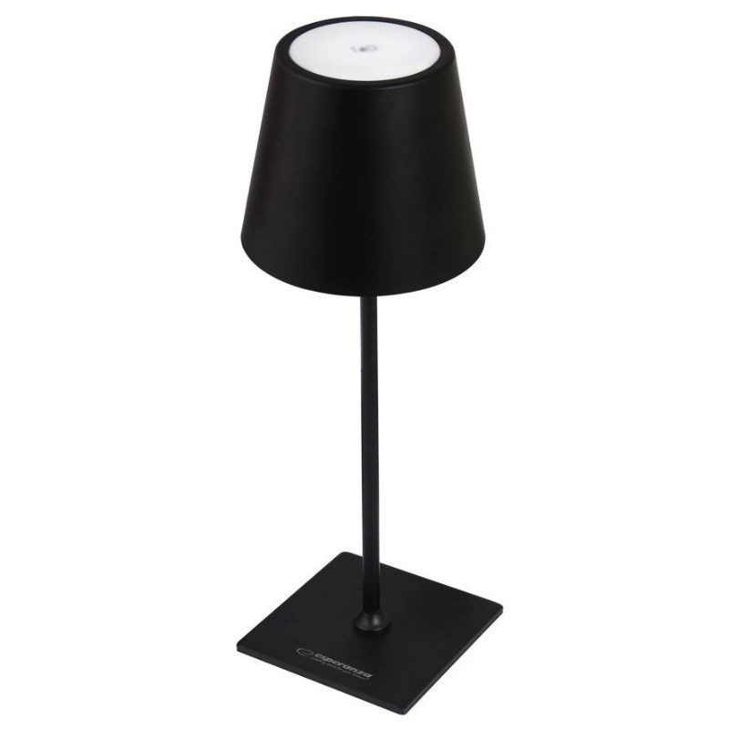 Lampă de birou Esperanza Miram ELD119K, 3W, 300 lm, LED, 2400 mAh, USB, 3 moduri, Negru