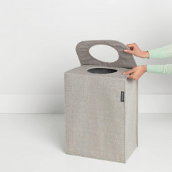 Σακούλα πλυντηρίου Brabantia 1001093, 55 L, Στερεό και αποσπώμενο πάτο, Μαγνητικές λαβές, Γκρι