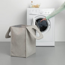 Brabantia Laundry Bag 1001093, 55 L, Rigid, Removable Bottom, Magnetic Handles, Gray