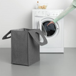 Brabantia Laundry Bag 1001094, 55 L, Rigid, Removable Bottom, Magnetic Handles, Black