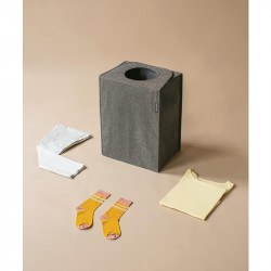 Cos de rufe Brabantia 1001094, 55 L, Fund solid si detasabil, Manere magnetice, Negru