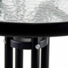 Masa metalica cu blat de sticla Muhler 999465, 60x74 cm, Metal hoop, Negru