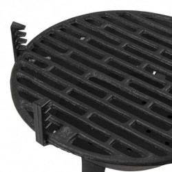 Gratar din fonta Muhler 104377, Ø30 cm, Carbune, Grilaj reglabil,Compact pentru calatorii, Negru