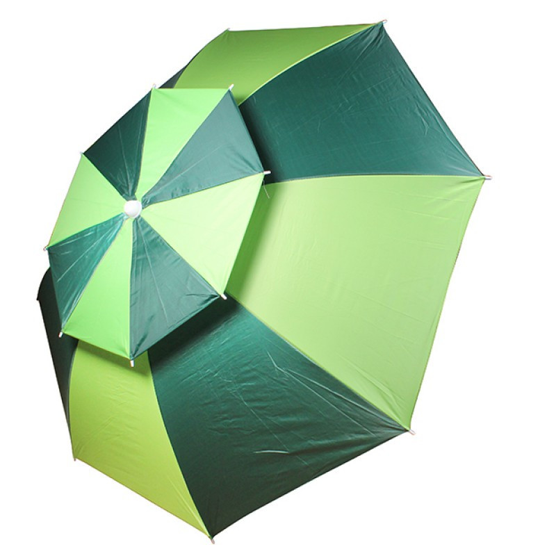 Umbrelа de plajа MUHLER U6002 651457, 1.8 m, Acoperire varf dublu, 8 spite din fibră de sticla, Fara suport, Verde