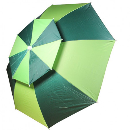 Umbrelа de plajа MUHLER U6002 651457, 1.8 m, Acoperire varf dublu, 8 spite din fibră de sticla, Fara suport, Verde