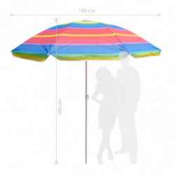 Ομπρέλα παραλίας Muhler U5037 651449, 180x180 cm, Χωρίς βάση, Βραχίονας σπασίματος, 8 πλευρές, Ποικιλία