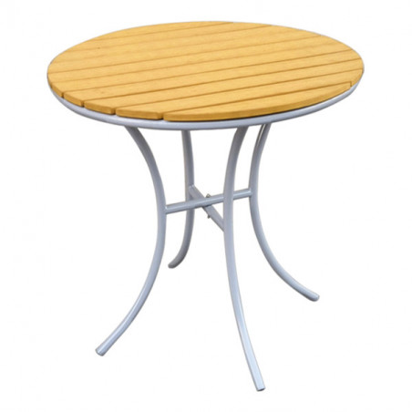 Τραπέζι μπιστρό Muhler Polywood 1000799, 70x72 cm, Κατάλληλο για εξωτερική χρήση, Γκρι/καφέ