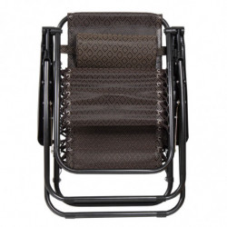 Scaun camping Muhler C2014 1001741, 175x66x110 cm, Pliabil, 3 pozitii de reglare, Negru