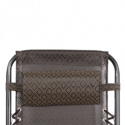 Scaun camping Muhler C2014 1001741, 175x66x110 cm, Pliabil, 3 pozitii de reglare, Negru