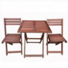 Set masa si scaune pentru gradina Kreta Muhler Meranti 1001746, 3 piese, Lemn Meranti/Shorea, Pliabil, Maro rosiatic