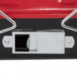 Grаtar pe cаrbuni Muhler 1003818, 40.5x26 cm, Cu capac, Gril galvanizat, Compact pentru calatorii, Rosu/Negru