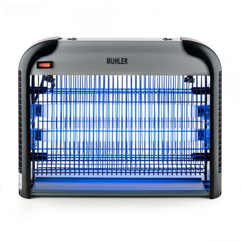 Лампа против насекоми Muhler MIK-60 1003953, 30W, 60 м2, Безопасна за хора и животни, Подвижна тавичка, Черен/сив